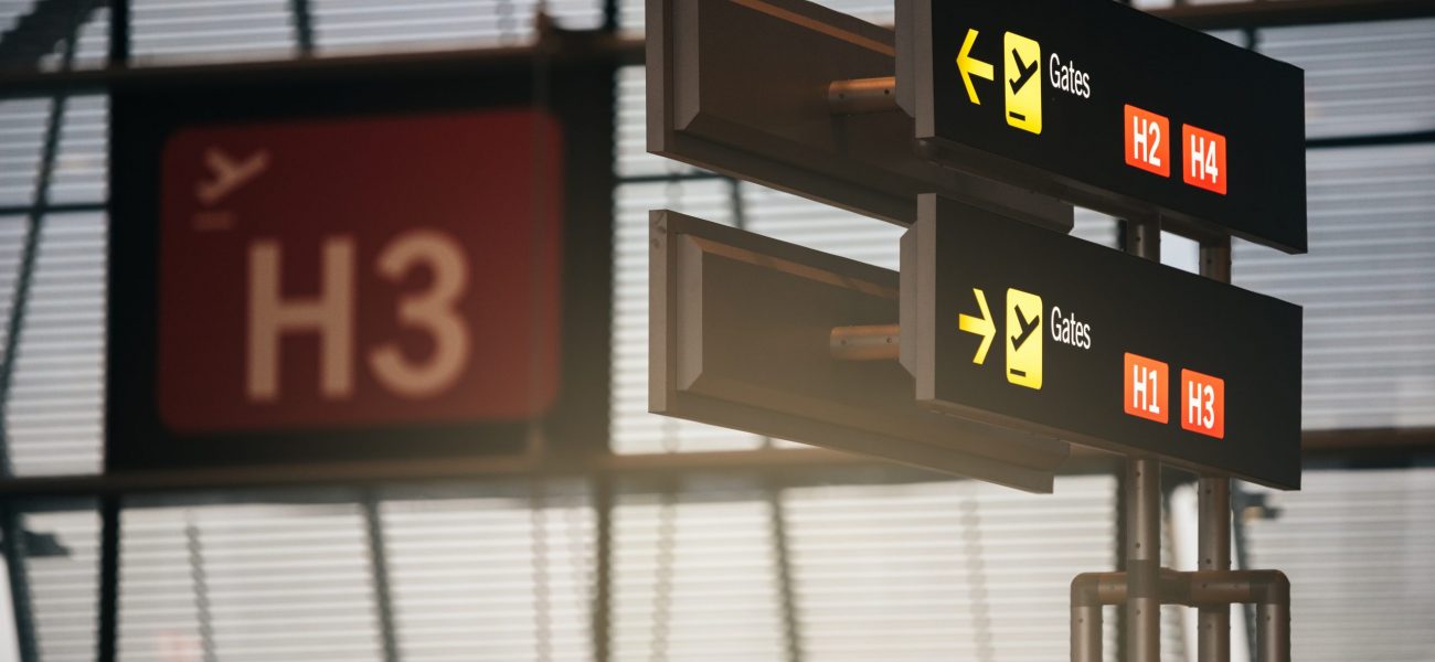 Airport terminal gates display